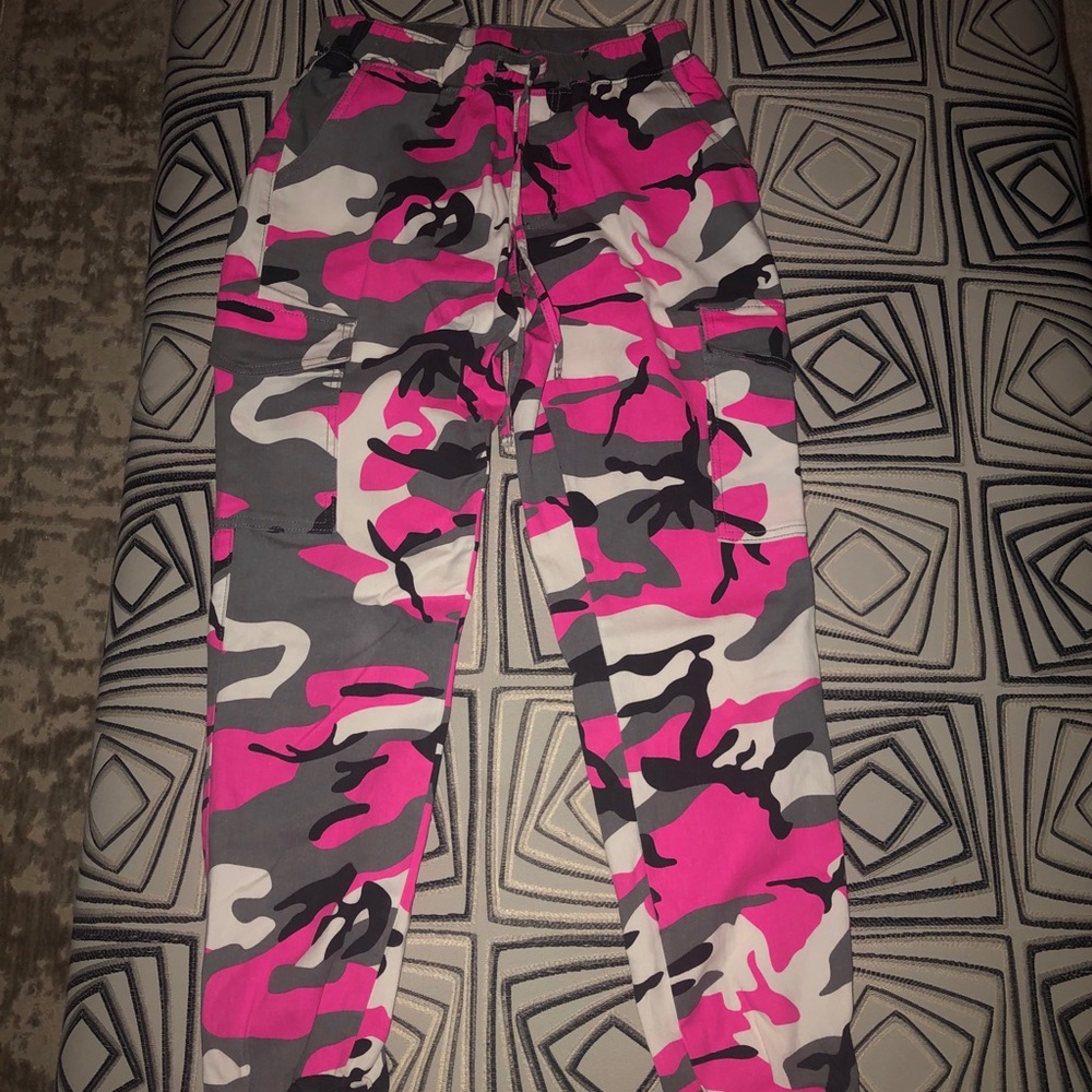 Camo print cargo pants